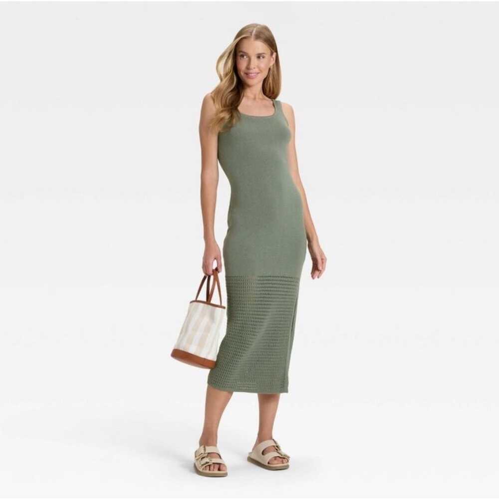 Elegant Green Sleeveless Dress